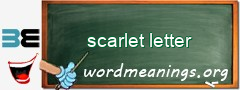 WordMeaning blackboard for scarlet letter